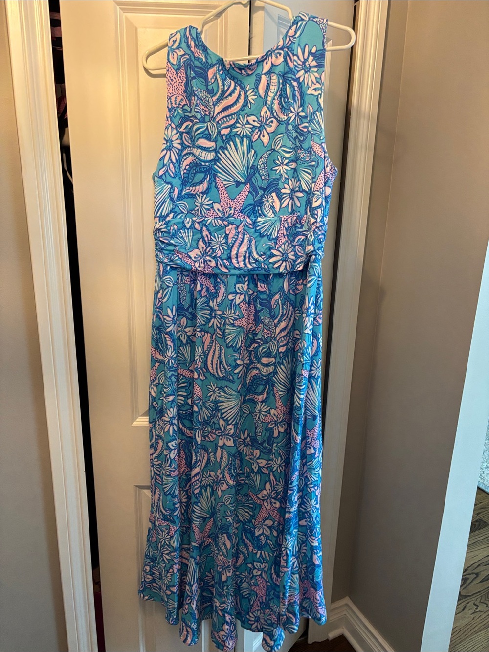 Lilly Pulitzer Aqua and Pink Floral Print dress. - Picture 4 of 4